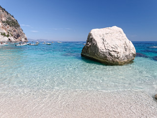 Landscape of Cala delle Sorgenti beach in the gulf of Orosei Sar