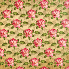 Grunge vintage background with flowers for design