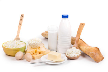Dairy products and bread.