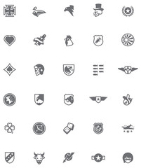 WW2 styled military emblem set
