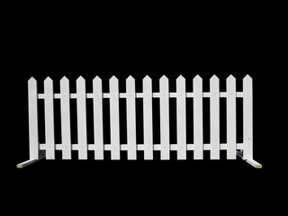 Wooden fence at ranch isolated on black background