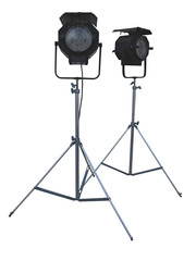 Studio spotlight lighting equipment isolated on white
