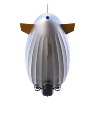 Airship isolated on white background.