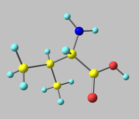 Obraz premium Valine molecule isolated on grey