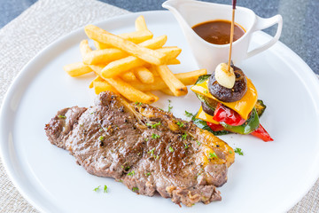 Grilled beef steak