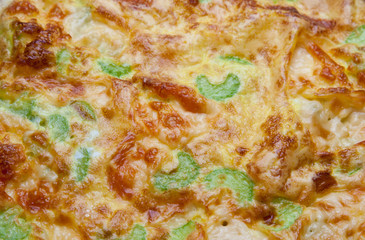 Closeup fragment of an omelette