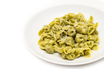 Sacchettini agli spinaci, italian pasta with spinach