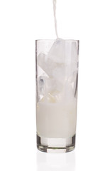 Glass with ice cubes