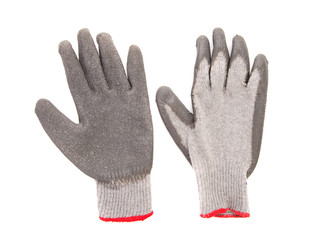Gray rubber protective gloves