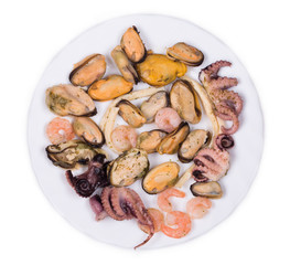 Mixed seafood plate.
