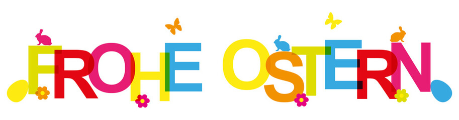 Frohe Ostern Schriftzug