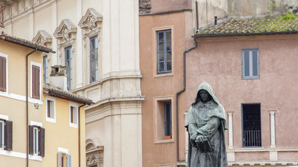 Giordano Bruno statue in Campo de Fiori, Rome, Italy