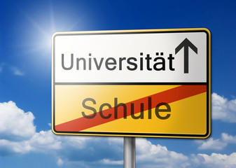 Obraz premium Universität Schule Student Schild