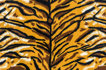 texture of print fabric striped tiger