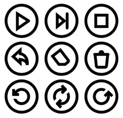 Media player icons set