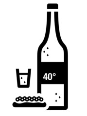 Vodka and caviar icon