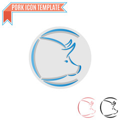 Pig Logo, Trade Sign, Icon Template