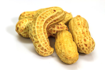 Dried peanuts in closeup