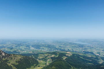 Naklejka premium Lucerne view from mountain Pilatus, Switzerland with copy space