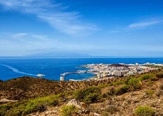 Fotobehang Los Cristianos and La Gomera. Tenerife © Alex Tihonov