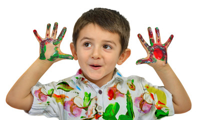 Hands in paint