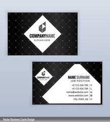 Modern creative black and white business card template, Vector