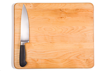 Steak: Knife on Isolated Cutting Board