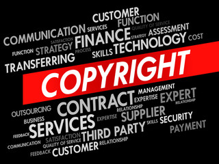 COPYRIGHT word cloud, business concept