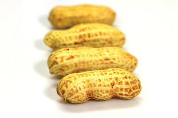 Dried peanuts in closeup