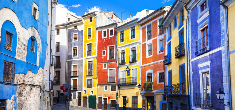 colors of mediterranean towns series - streets of Cuenca, Spain