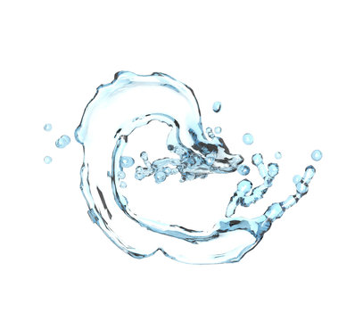 blue water splash isolated