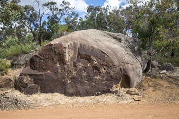 Large brown rock in John Forrest National Park