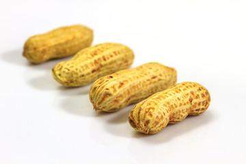 Dried peanuts in closeup