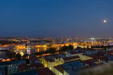 Colorful nightscape of city Zadar