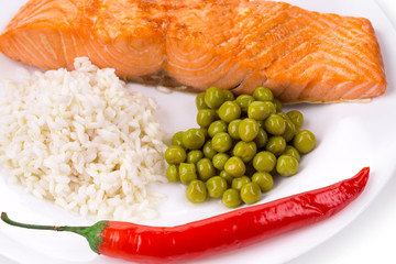 Grilled salmon fillet