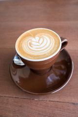 Hot coffee with latte art