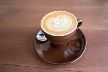Hot coffee with latte art