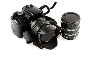 Spiegelreflexkamera mit Macro Adapter