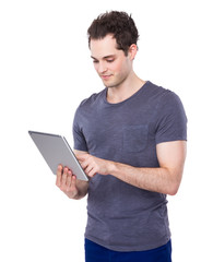 Man use of tablet