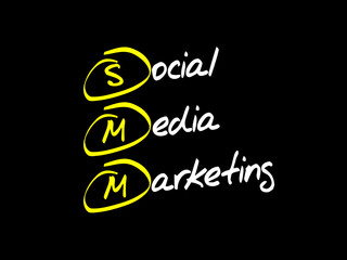 Social Media Marketing (SMM), business concept acronym