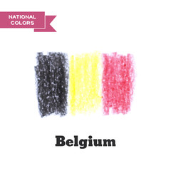 Handdrawn in pencil Belgium flag