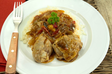 poulet basquaise et riz