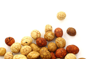 japanese nuts on a white background