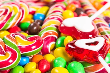 Cercles muraux Bonbons Fond avec des bonbons colorés
