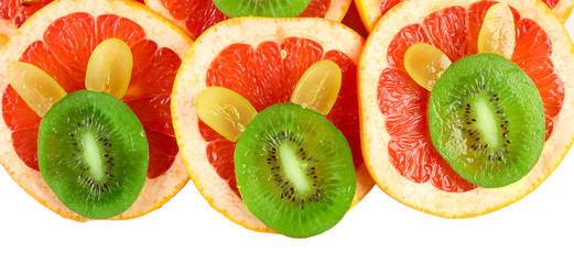 Sliced fruits background