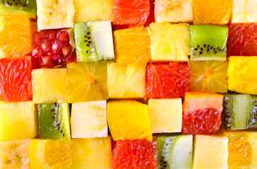 Sliced fruits background