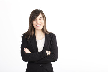 Obraz premium Confident Businesswoman On A White Background