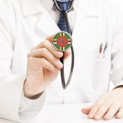 Doctor holding stethoscope with flag series - Dominica