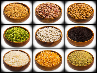 collage of different type of legumes