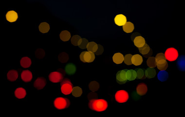 Colorful blurry abstract background with defocused lights